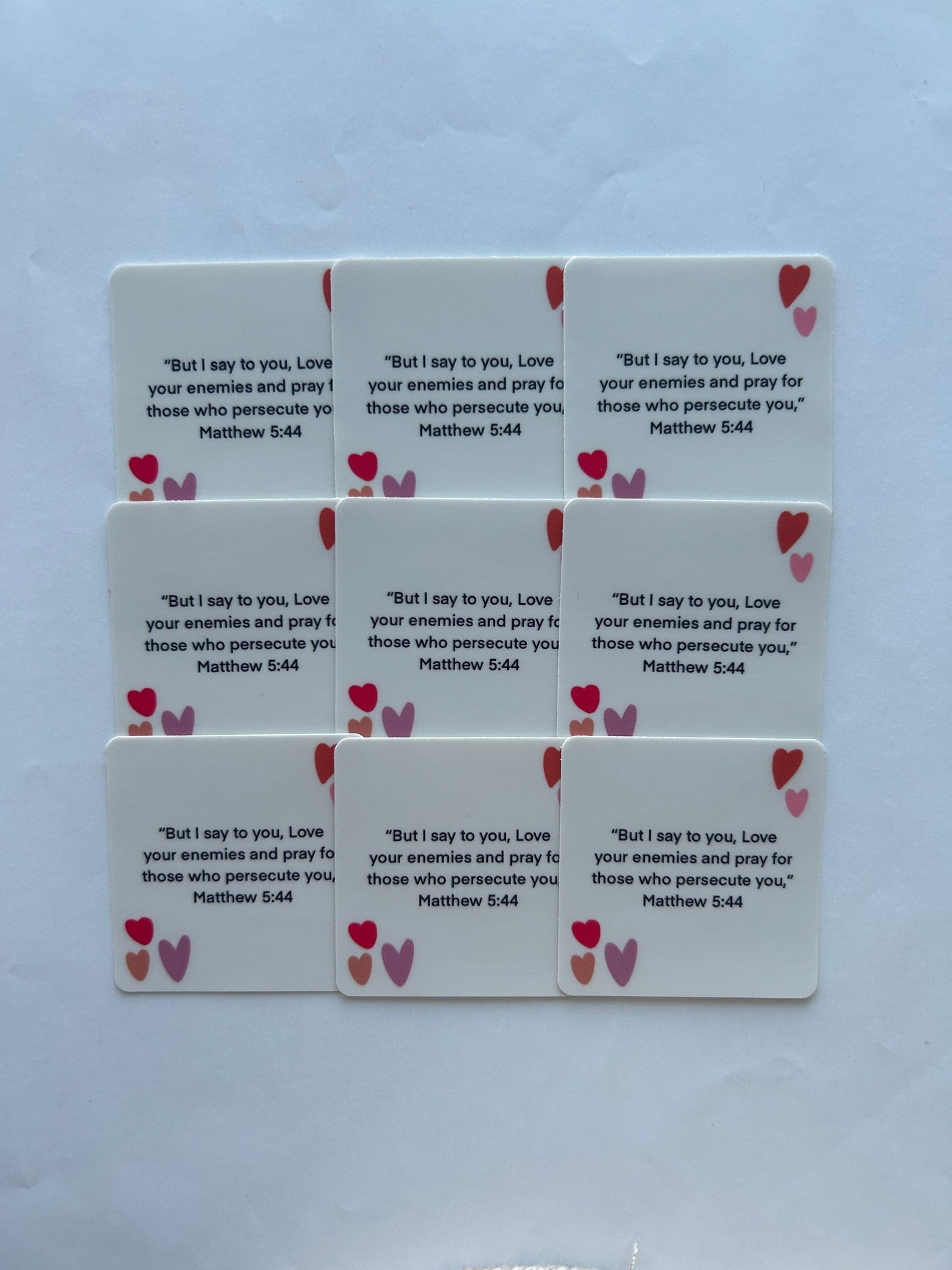 Matthew 5:44 Love Your Enemies Vinyl Sticker/Matte/Weatherproof/Decal
