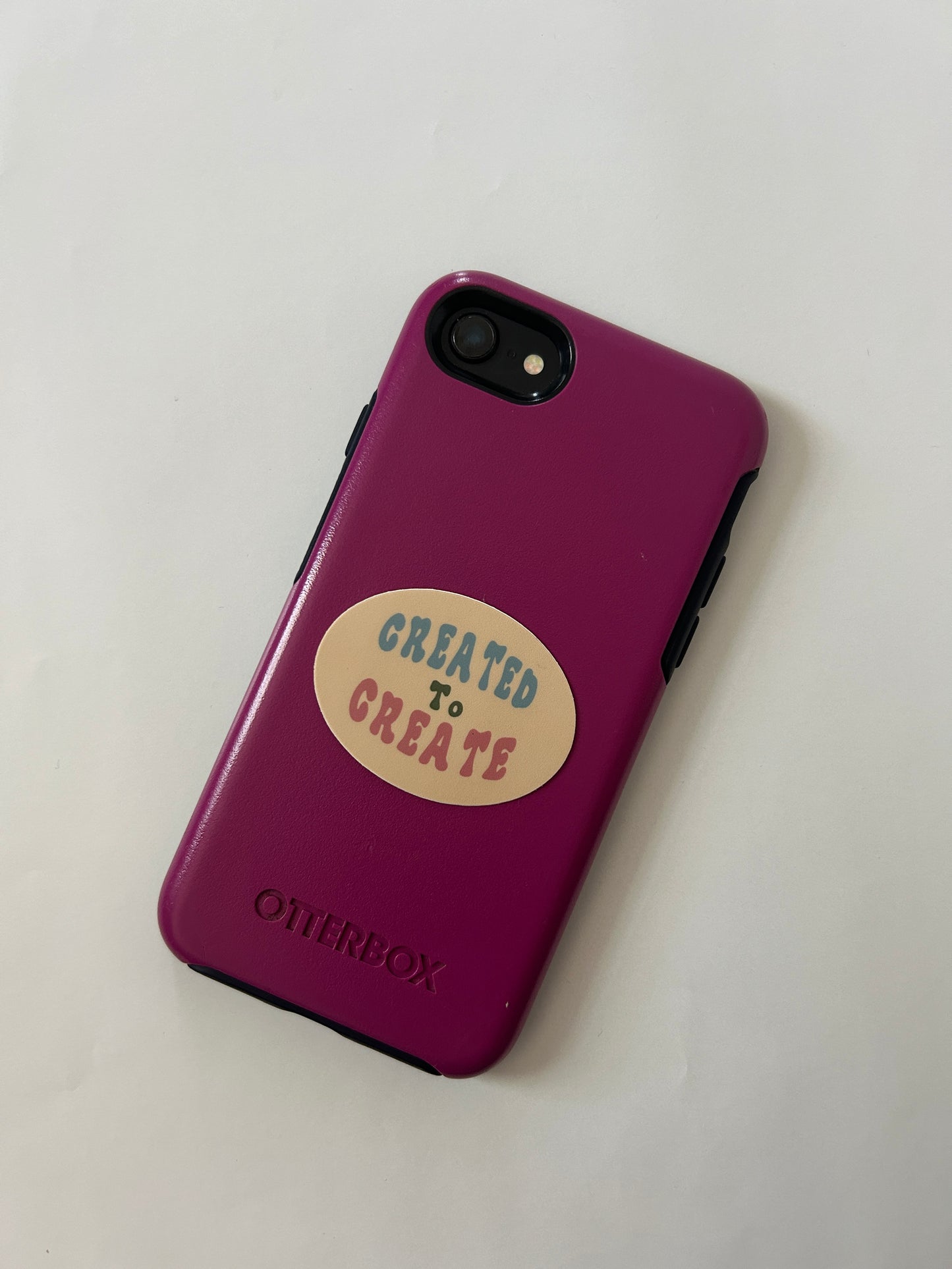Created To Create Oval Vinyl Sticker/Matte Weatherproof Decal