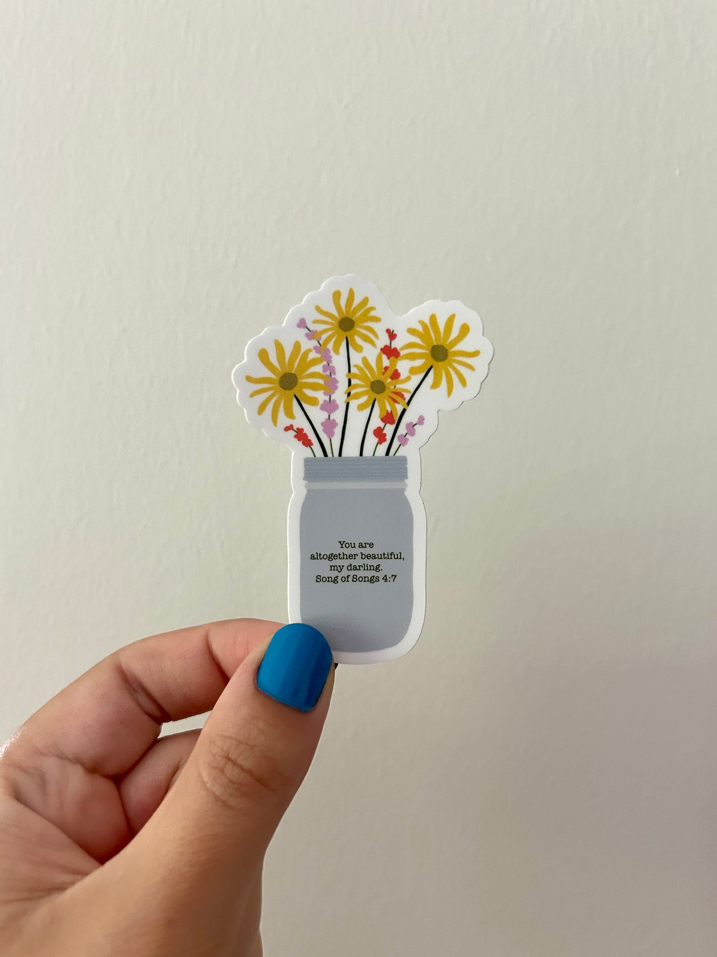 Song of Songs 4:7 Floral Vinyl Sticker/Matte/Weatherproof/Decal