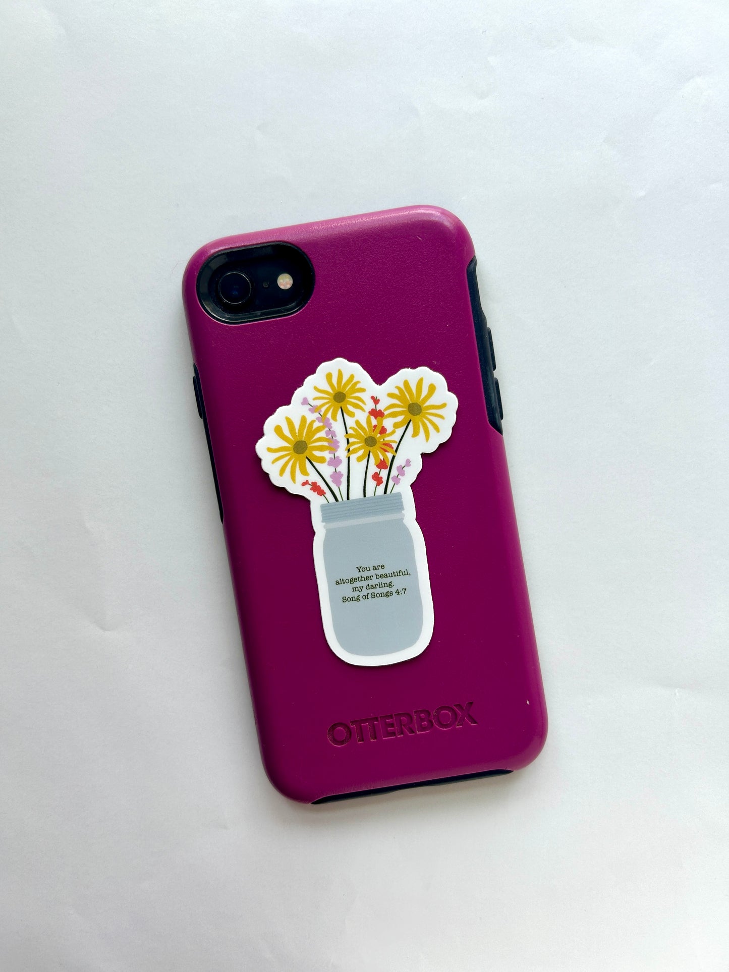Song of Songs 4:7 Floral Vinyl Sticker/Matte/Weatherproof/Decal
