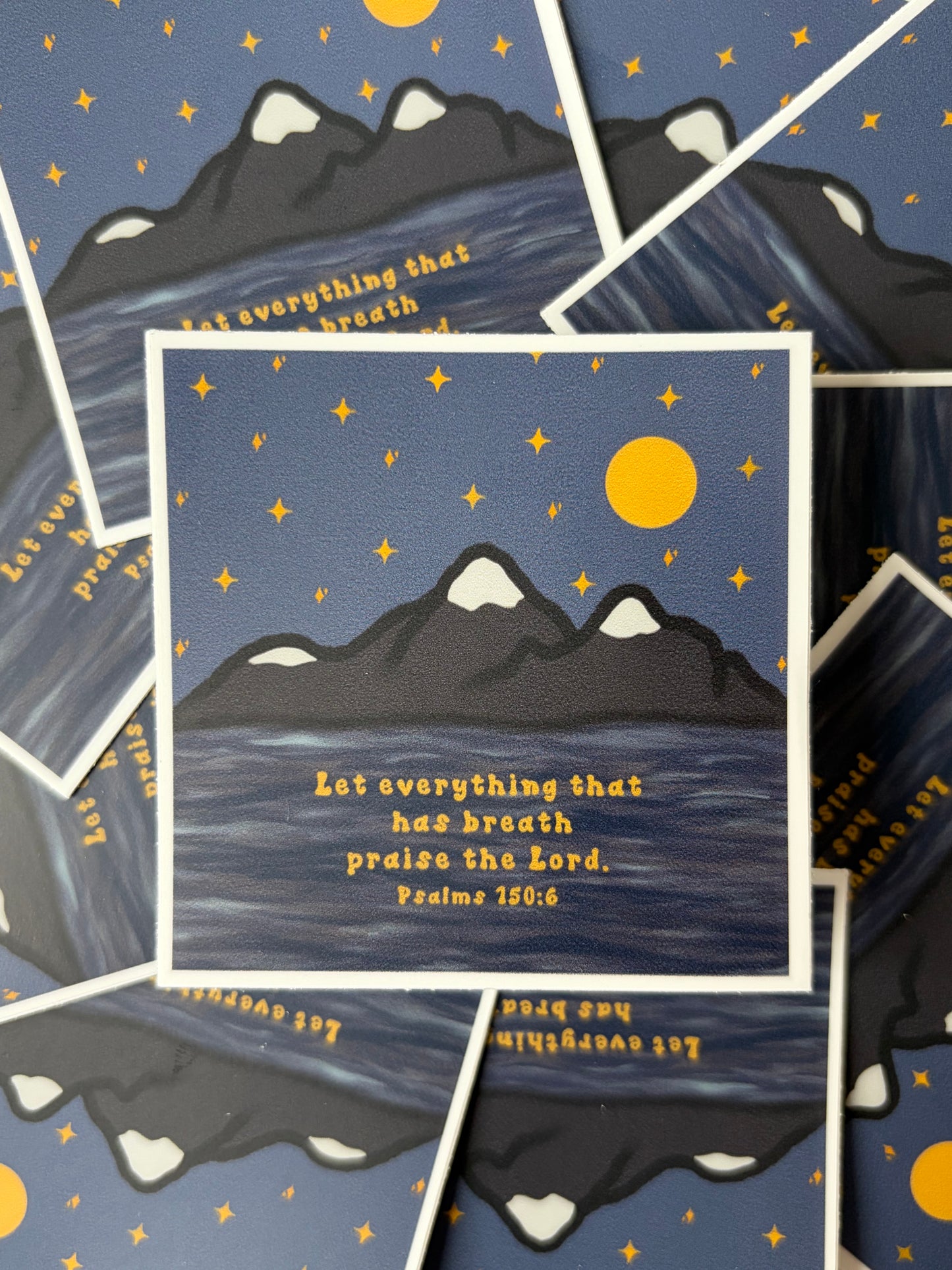 Mountains In The Night Psalms 150:6 Vinyl Sticker/Matte/Weatherproof/Decal