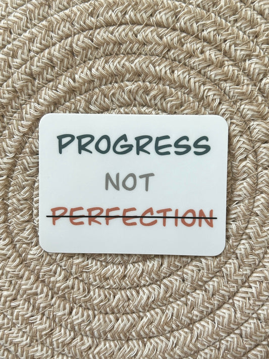 Progress Not Perfection Vinyl Sticker/Matte/Weatherproof/Decal